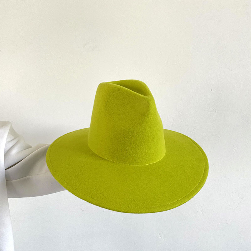 Fedora Hat Wool - 여성용 하이 탑 패션 디자이너 울