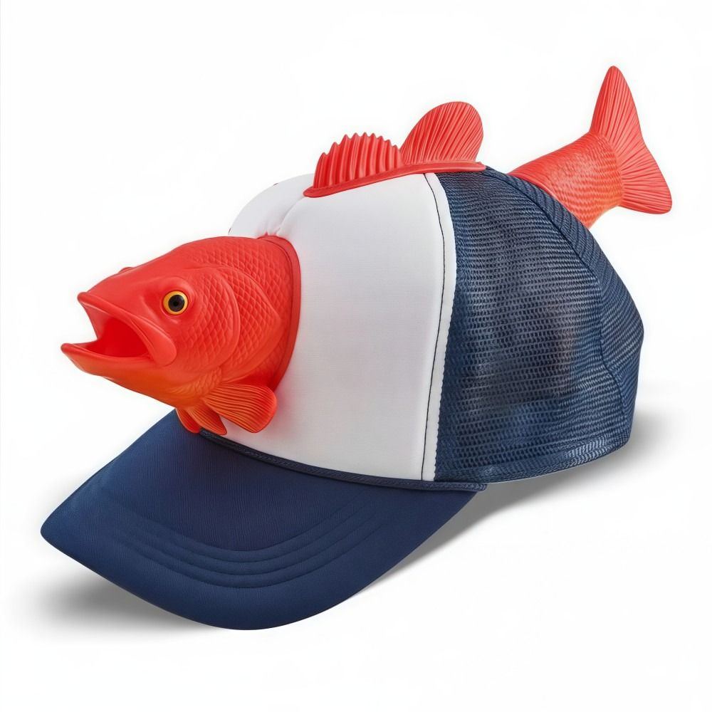 Trucker Cap Mesh - 재미있는 3D 물고기 동물 트러커 모자,