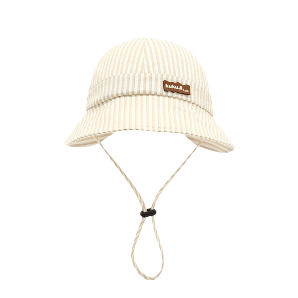 Bucket Hat Cotton - 새로운 스트라이프 아기 버킷햇, 조절 가능한