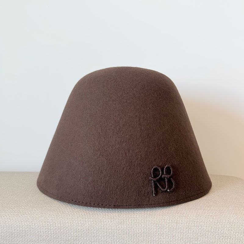 Fedora Hat Wool - 여성 버킷 모자 겨울 따뜻한 울