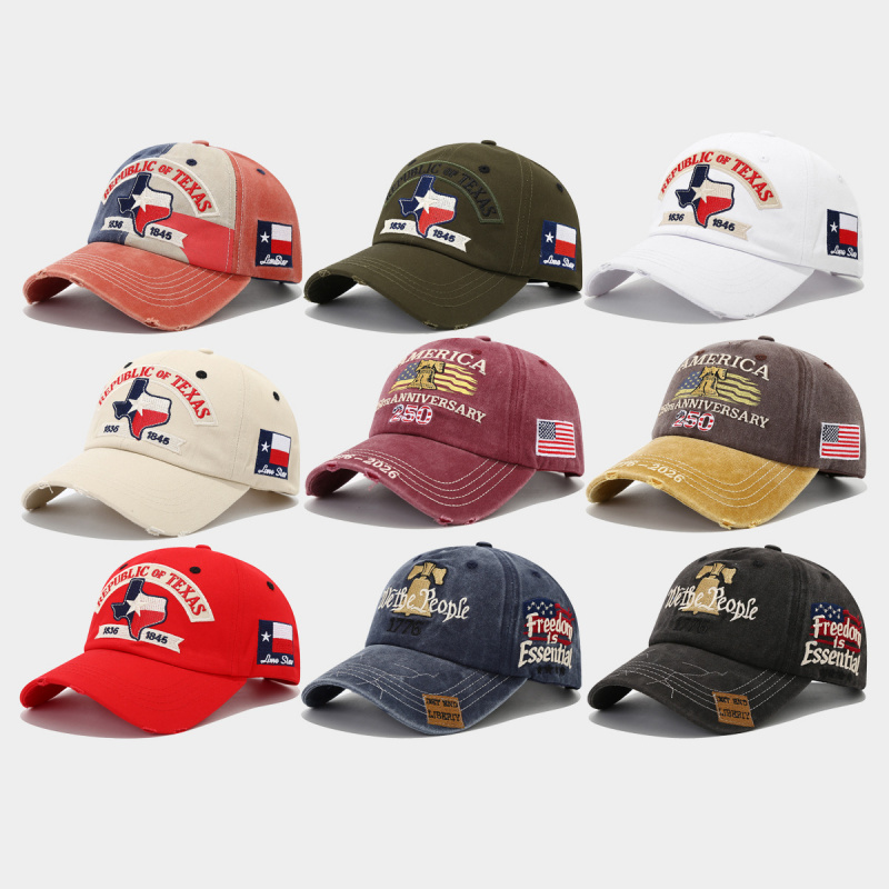 Dad Hat Cotton - 텍사스 공화국 1836-1845 워싱드 야구 모자