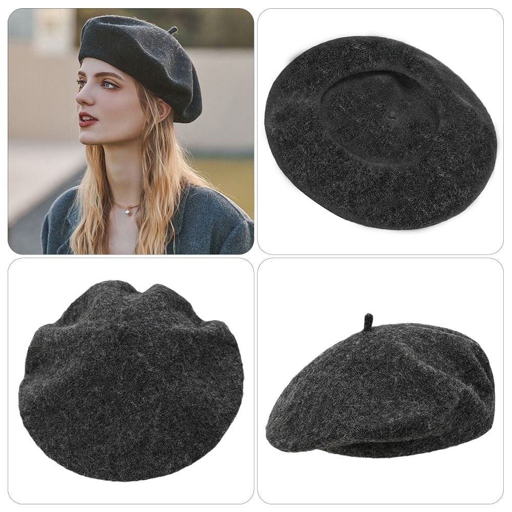Beret French Wool - 가을 겨울 따뜻한 울 베레모 모자