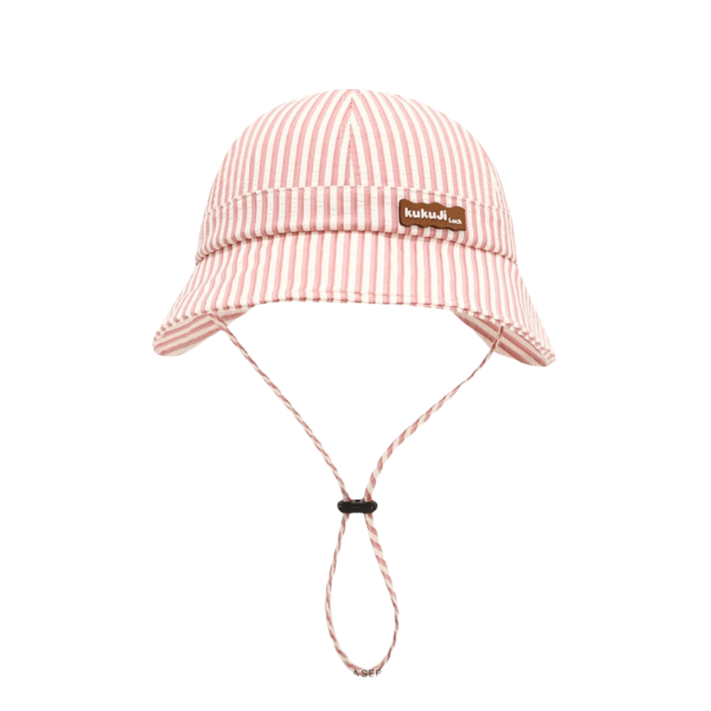 Bucket Hat Cotton - 새로운 스트라이프 아기 버킷햇 조절 가능