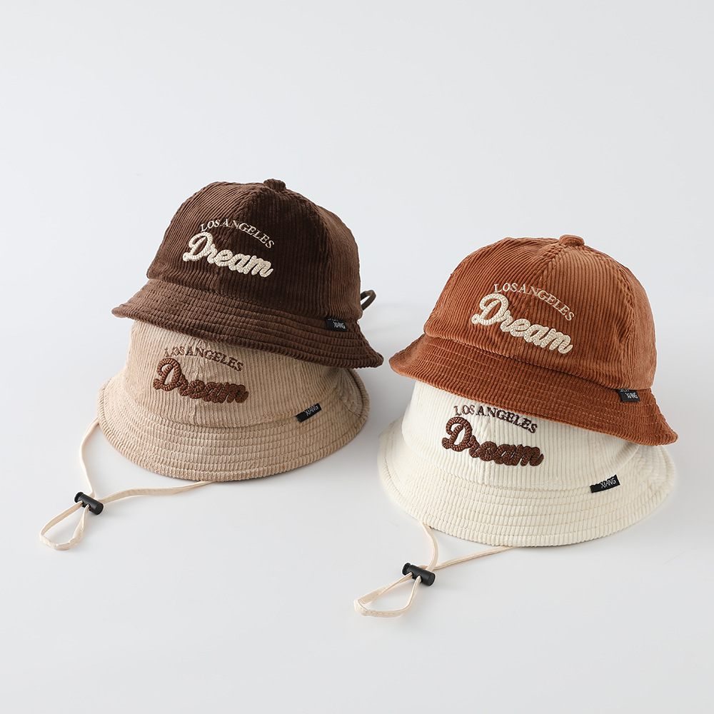 Bucket Hat Cotton - 아기용 단색 자외선 차단 모자 남아용