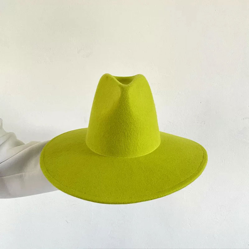 여성용 하이 탑 패션 디자이너 울 모자, 단색 캐주얼  - Fedora Hat Wool 리뷰 및 가격