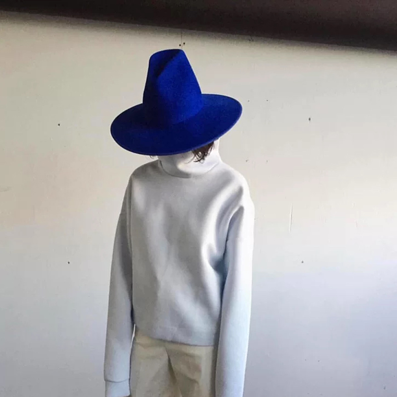 여성용 하이 탑 패션 디자이너 울 모자, 단색 캐주얼  - Fedora Hat Wool 리뷰 및 가격