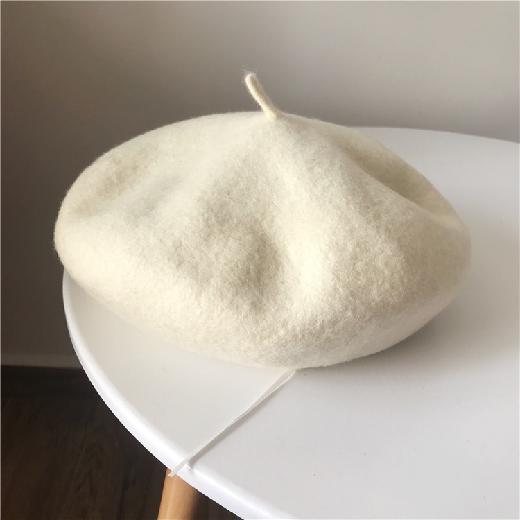 100% 양모 두꺼운 베레모, 간단한 가을 겨울 모자, - Beret French Wool 리뷰 및 가격