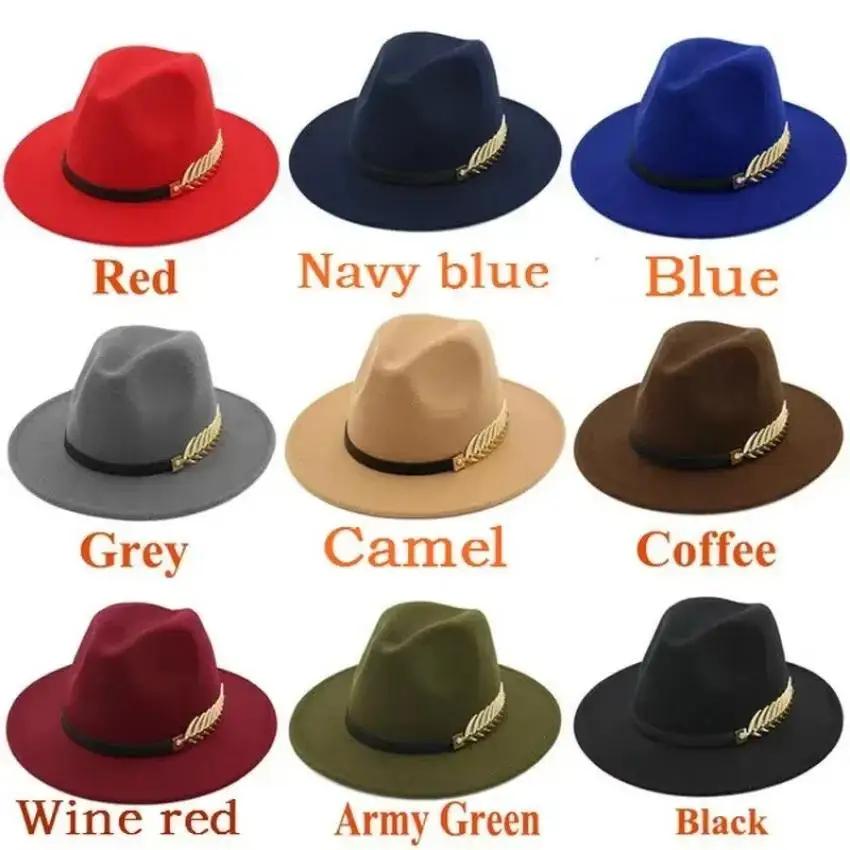 간단한 패션 공식 행사 커플 모직 모자 큰 챙 재즈 모 - Fedora Hat Wool 리뷰 및 가격