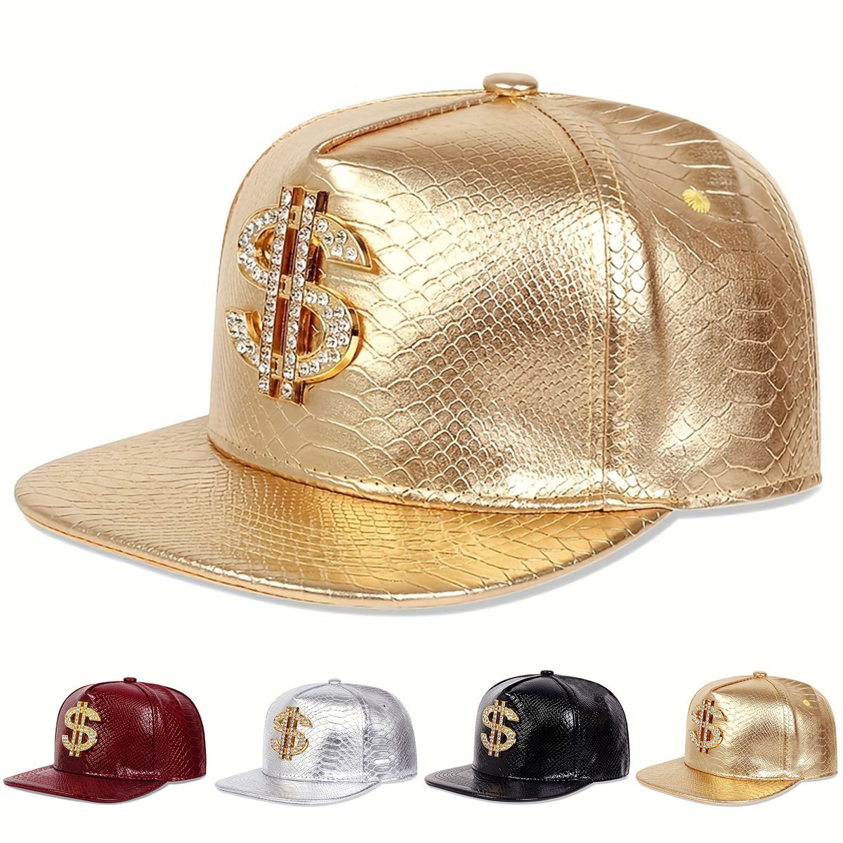 가죽 메탈릭 달러 기호 야구 모자 남성 여성 조절 가능 - Snapback Hat Flat 리뷰 및 가격