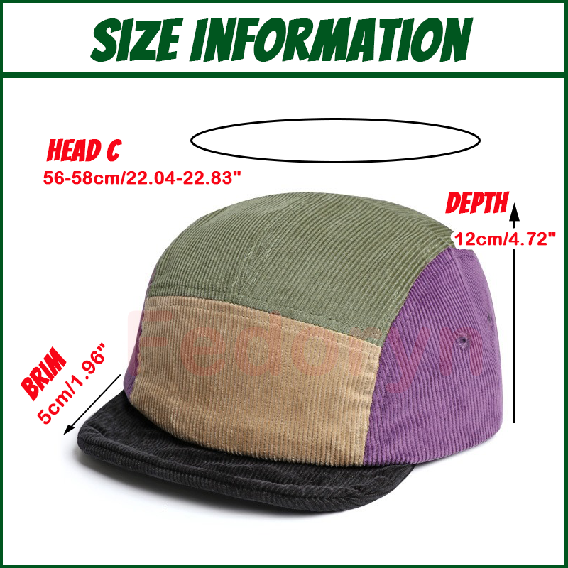 페도린 커스텀 자수 레트로 코듀로이 챙 짧은 모자 멀티 - Corduroy Cap 5 Panel 리뷰 및 가격