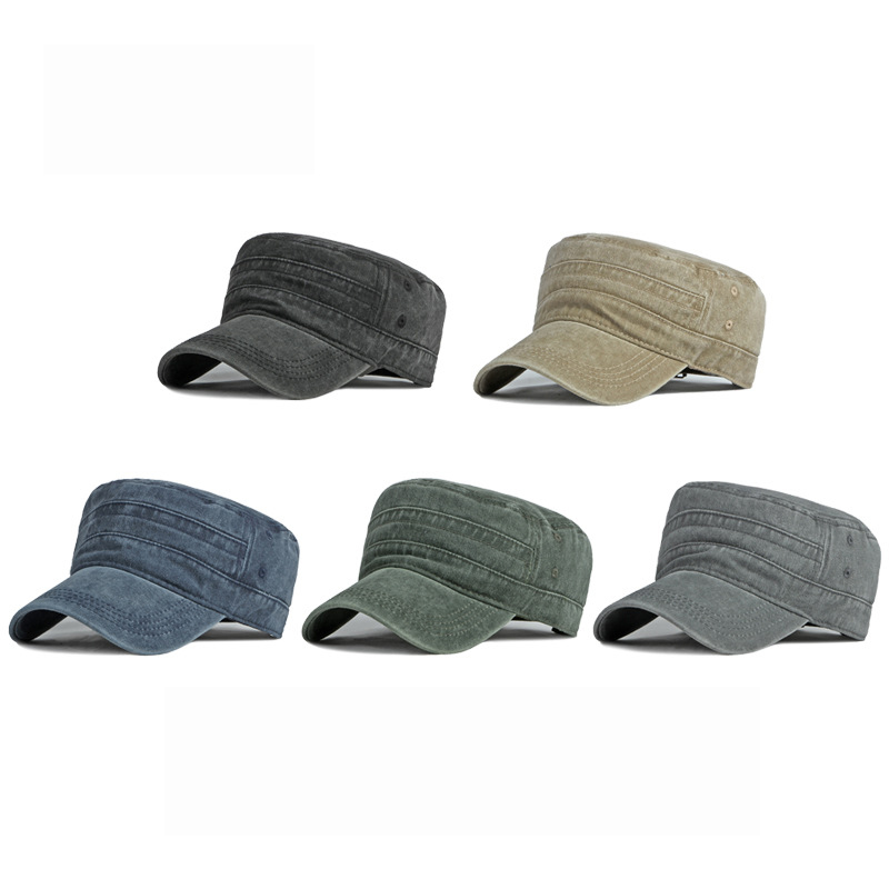 봄 여름 짧은 챙 육군 모자 남자 여자 야외 레트로 씻 - Snapback Hat Flat 리뷰 및 가격