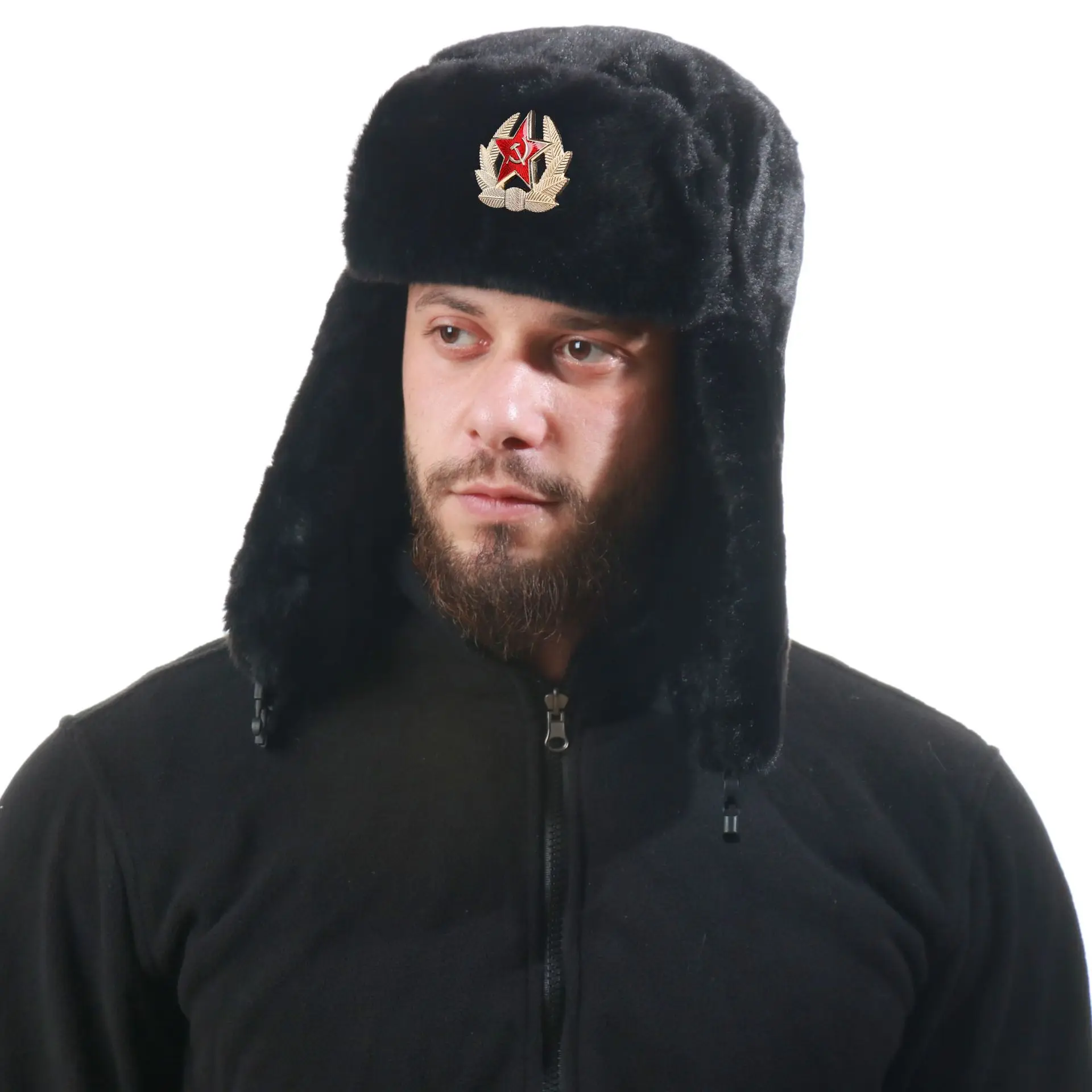 소련 배지 우샨카 남녀 공용 봄버 모자 CCCP 군사  - Trapper Hat Ear Flap 리뷰 및 가격