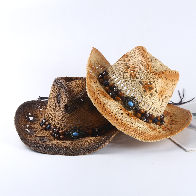 스페인 레트로 카우보이 밀짚모자 봄 여름 유니섹스 여행 - Cowboy Hat Straw 리뷰 및 가격