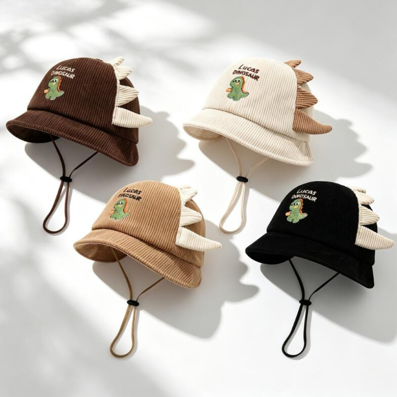 귀여운 아기 태양 모자 봄 가을 경량 디노 버킷 모자  - Bucket Hat Cotton 리뷰 및 가격