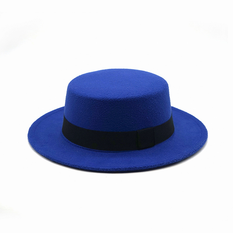 플랫 브림 울 페도라 블랙 리본 레트로 영국풍 모자 남 - Fedora Hat Wool 리뷰 및 가격