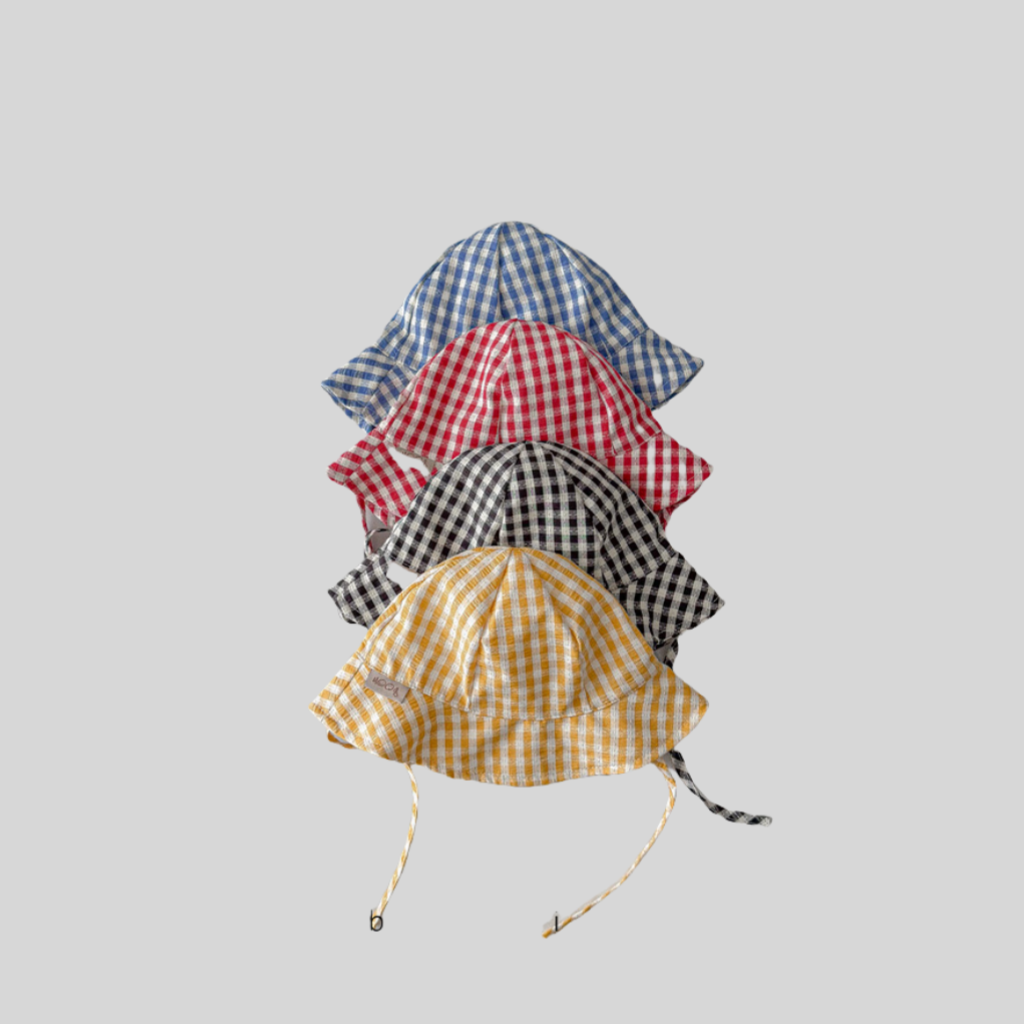 인스 스타일 체크무늬 아기 버킷햇 봄 여름 얇은 챙 넓 - Bucket Hat Cotton 리뷰 및 가격